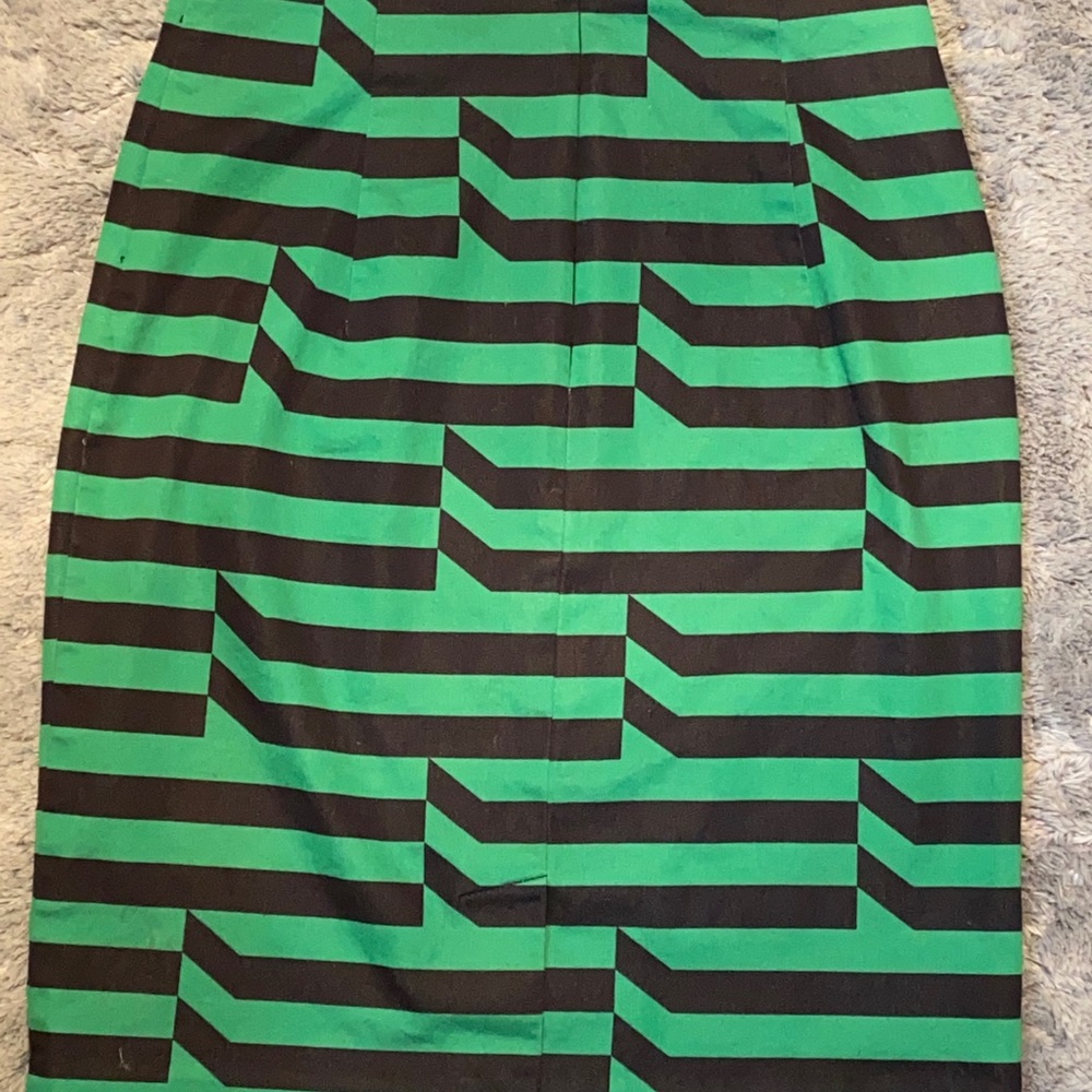 Worthington black and green striped pencil skirt size 4